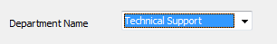 This image shows the query parameter entered for this example.  Technical Support was entered as the query parameter.